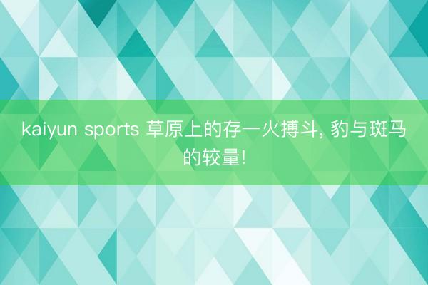 kaiyun sports 草原上的存一火搏斗, 豹与斑马的较量!