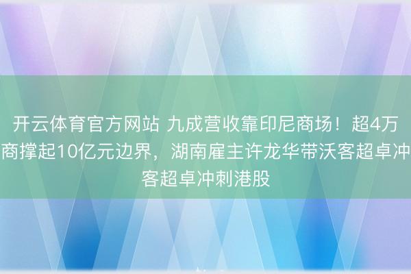 开云体育官方网站 九成营收靠印尼商场！超4万家零卖商撑起10亿元边界，湖南雇主许龙华带沃客超卓冲刺港股