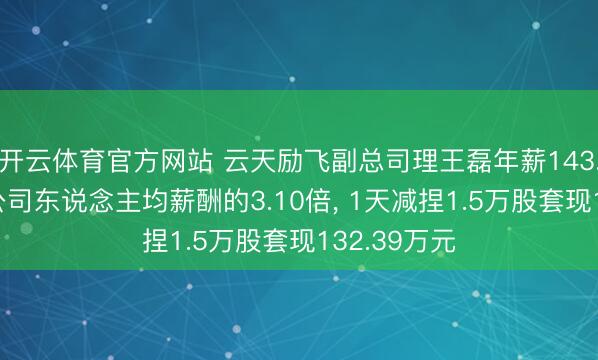 开云体育官方网站 云天励飞副总司理王磊年薪143.96万元是公司东说念主均薪酬的3.10倍, 1天减捏1.5万股套现132.39万元