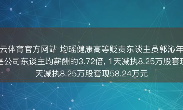 开云体育官方网站 均瑶健康高等贬责东谈主员郭沁年薪79.99万元是公司东谈主均薪酬的3.72倍, 1天减执8.25万股套现58.24万元
