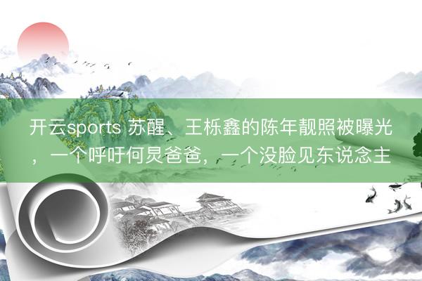 开云sports 苏醒、王栎鑫的陈年靓照被曝光，一个呼吁何炅爸爸，一个没脸见东说念主