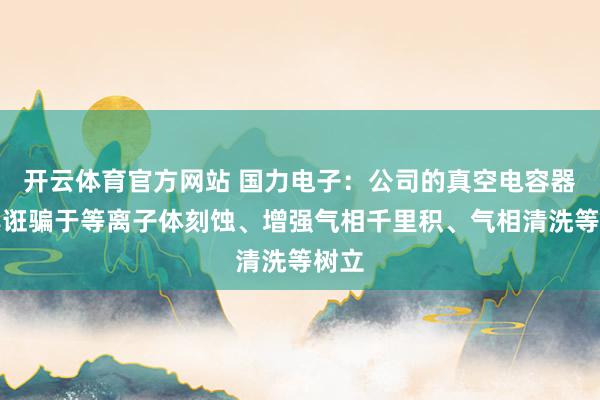 开云体育官方网站 国力电子：公司的真空电容器家具诳骗于等离子体刻蚀、增强气相千里积、气相清洗等树立
